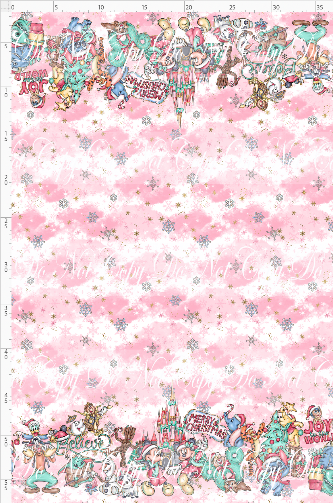 Advent Christmas Collection - double border - pink