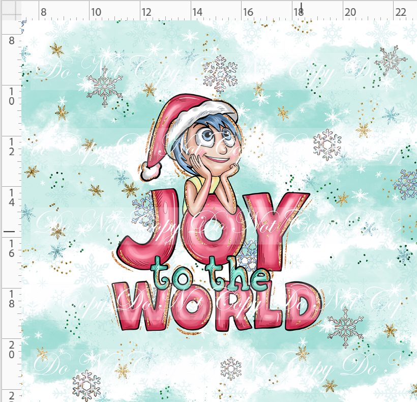 Advent Christmas Collection - panel - blue - joy - adult