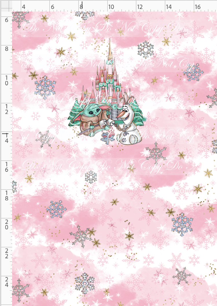 Advent Christmas Collection - panel - pink - camp fire - child