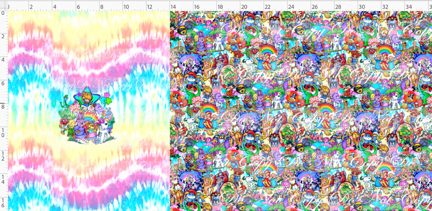 Back to the 80s - 18 inch Bag Makers Roll - Main Design #1 - Rainbow