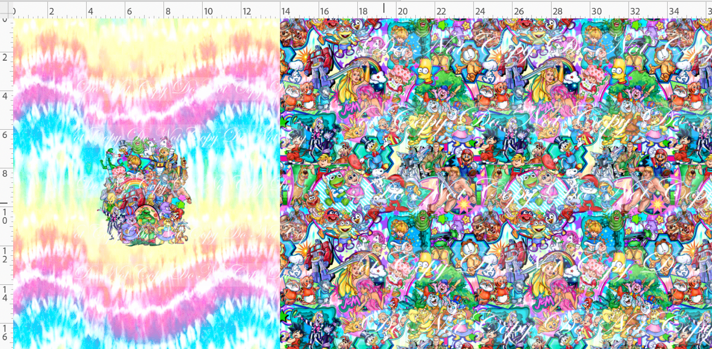 Back to the 80s - 18 inch Bag Makers Roll - Main Design #2 - Rainbow