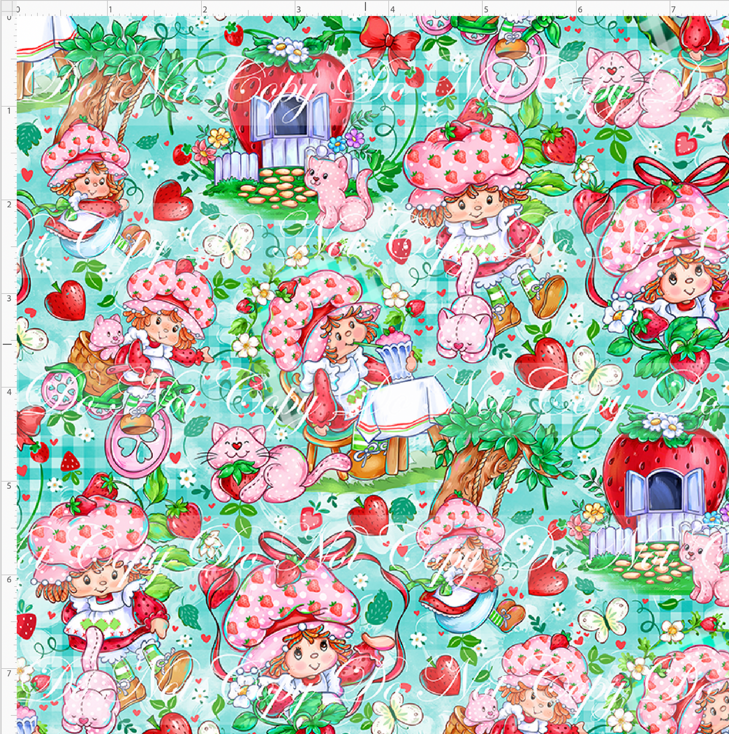 Berry Sweet Days - individual - teal - small scale