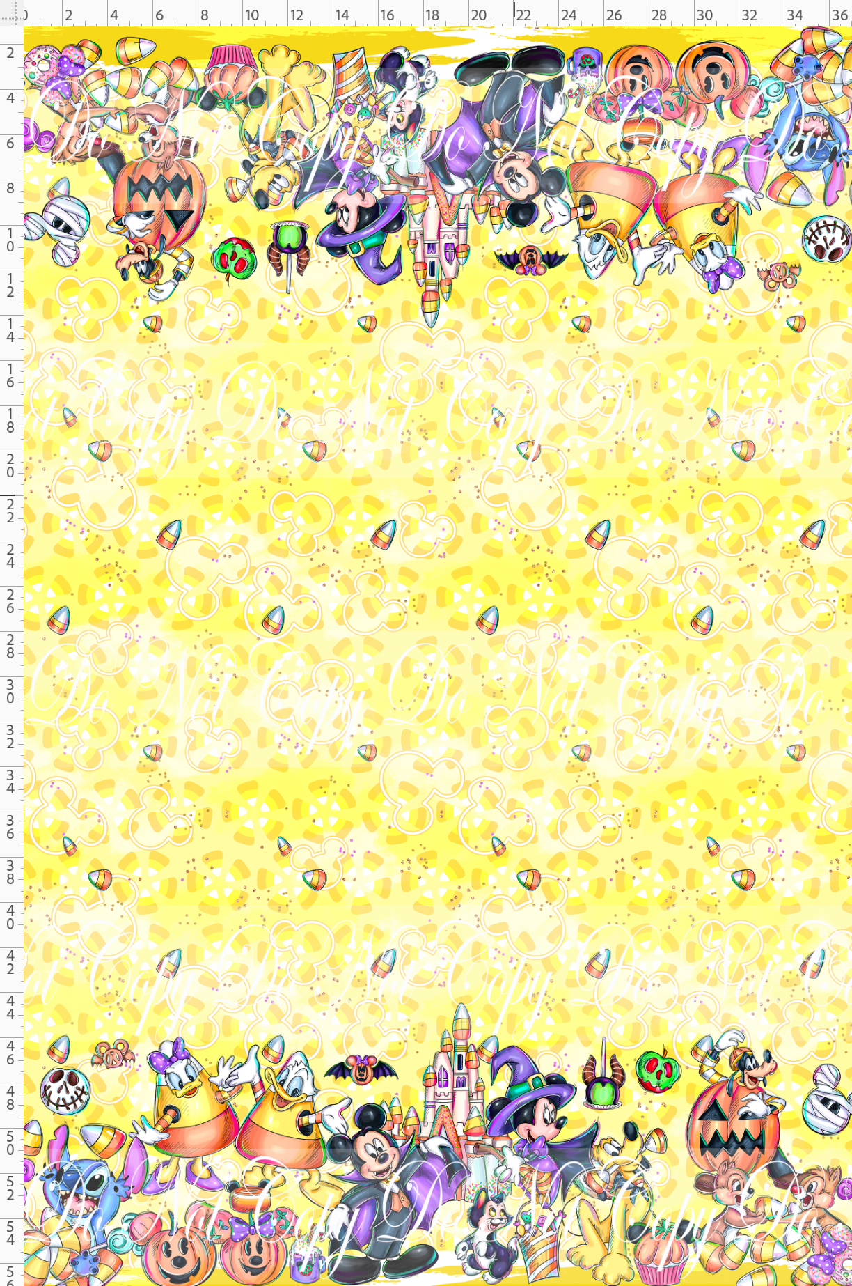 Candy Corn Friends-Double Border-yellow
