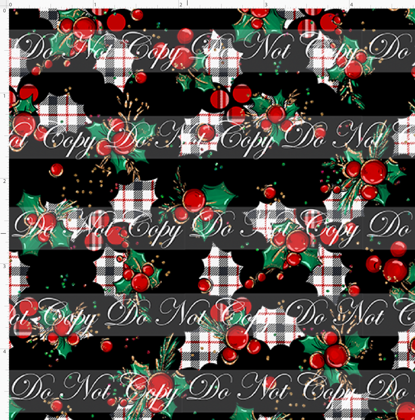 Christmas Mouse Classic - holly - black plaid - large scale