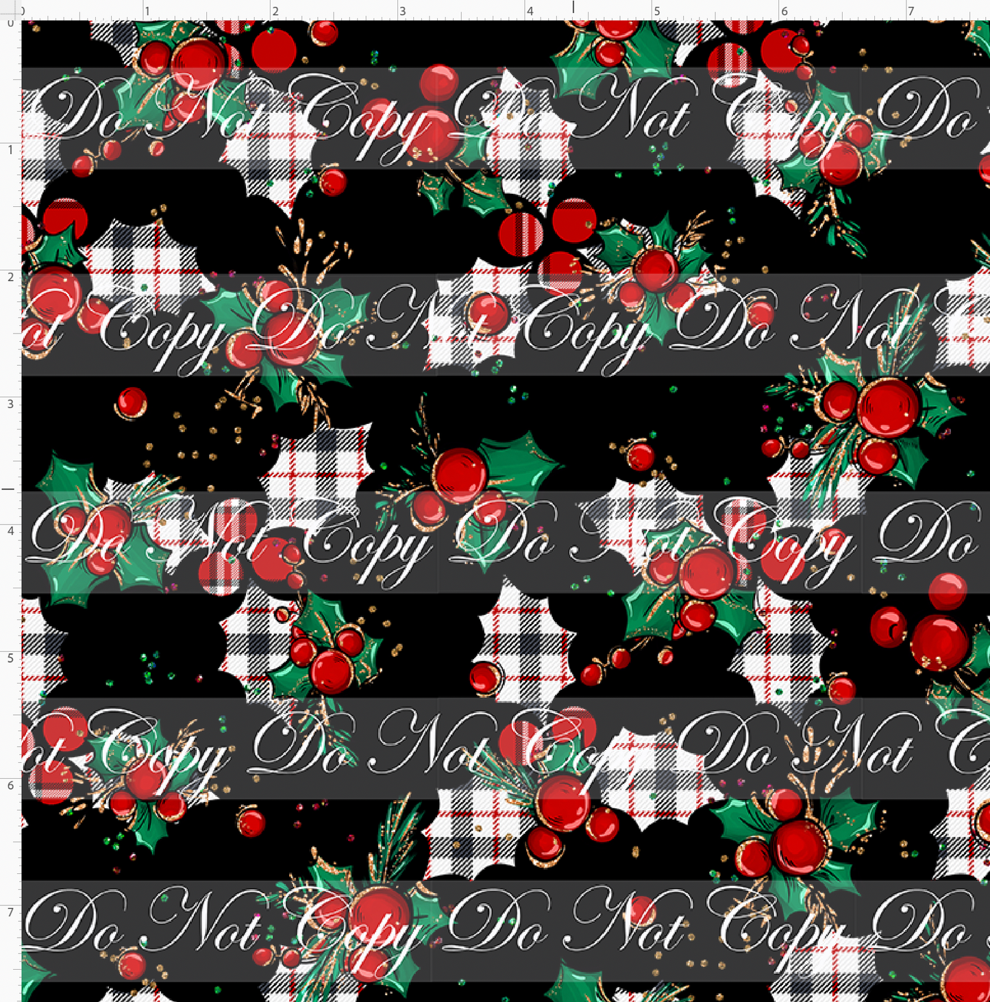 Christmas Mouse Classic - holly - black plaid - mini scale