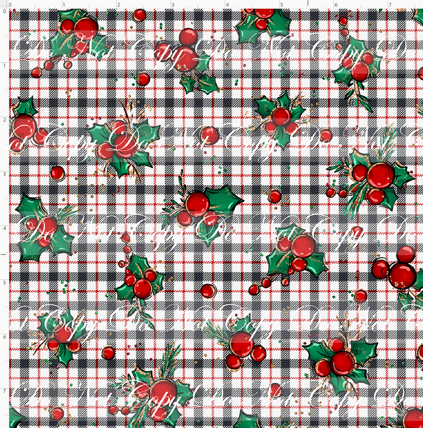 Christmas Mouse Classic - holly - plaid - small scale