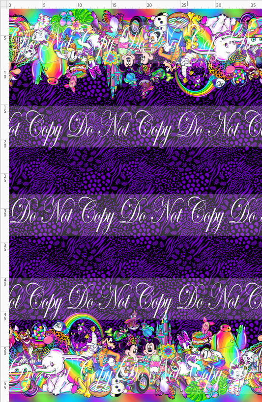 Colorful Kingdom - double border - purple leopard
