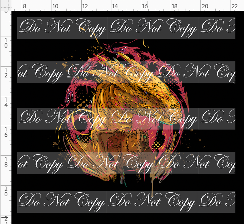 Fire and Blood-Panel-Gold Dragon-black-adult