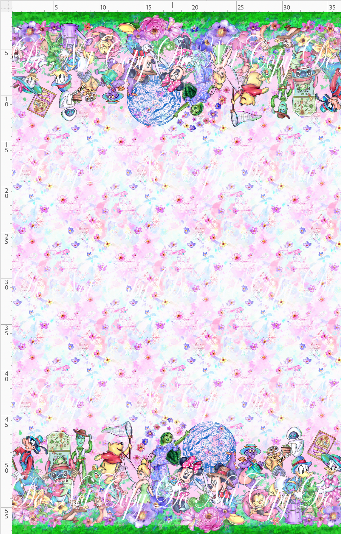 Flower Festival-double border-colorful characters