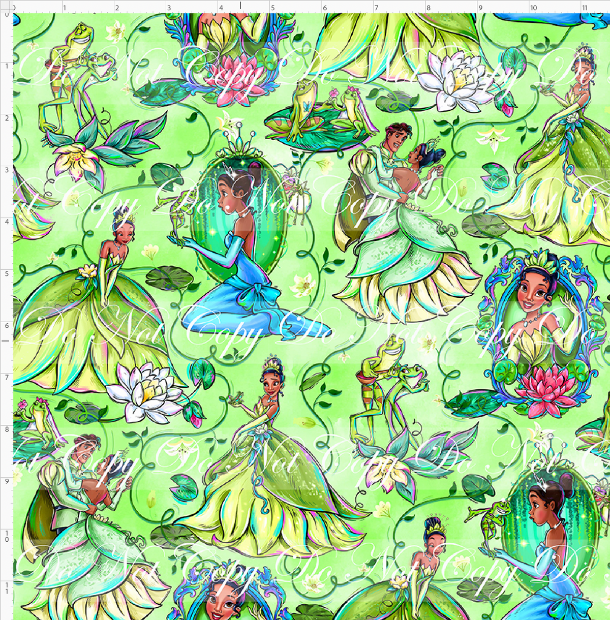 Frogs & Fireflies-Princess-lime-Regular Scale