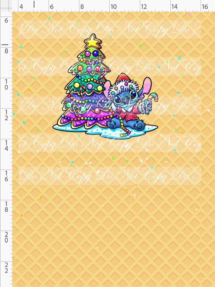 Gingerbread 626 - Panel - Christmas tree - waffle - child
