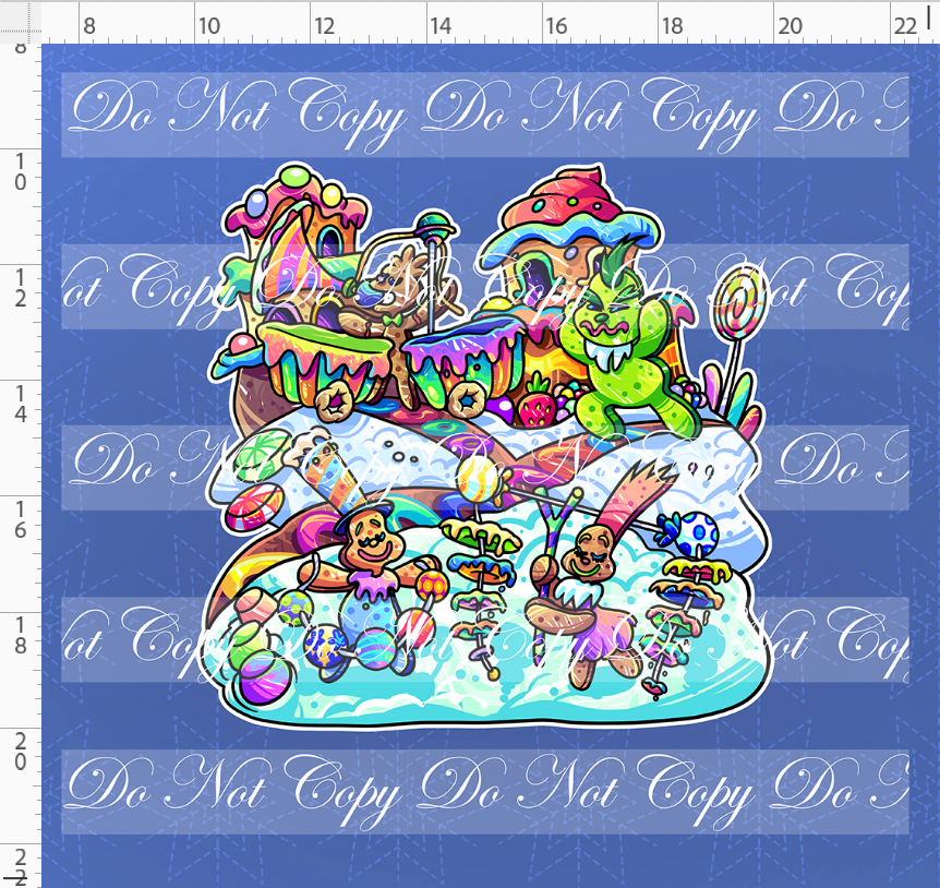 Gingerbread Whooville - Panel - Blue - adult