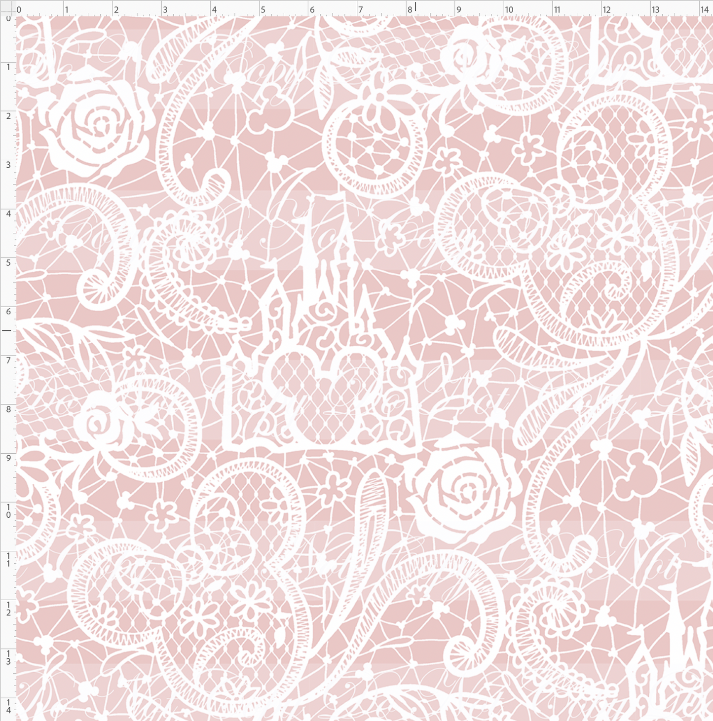 Happily Ever After Wedding-lace-white on pink-regular scale