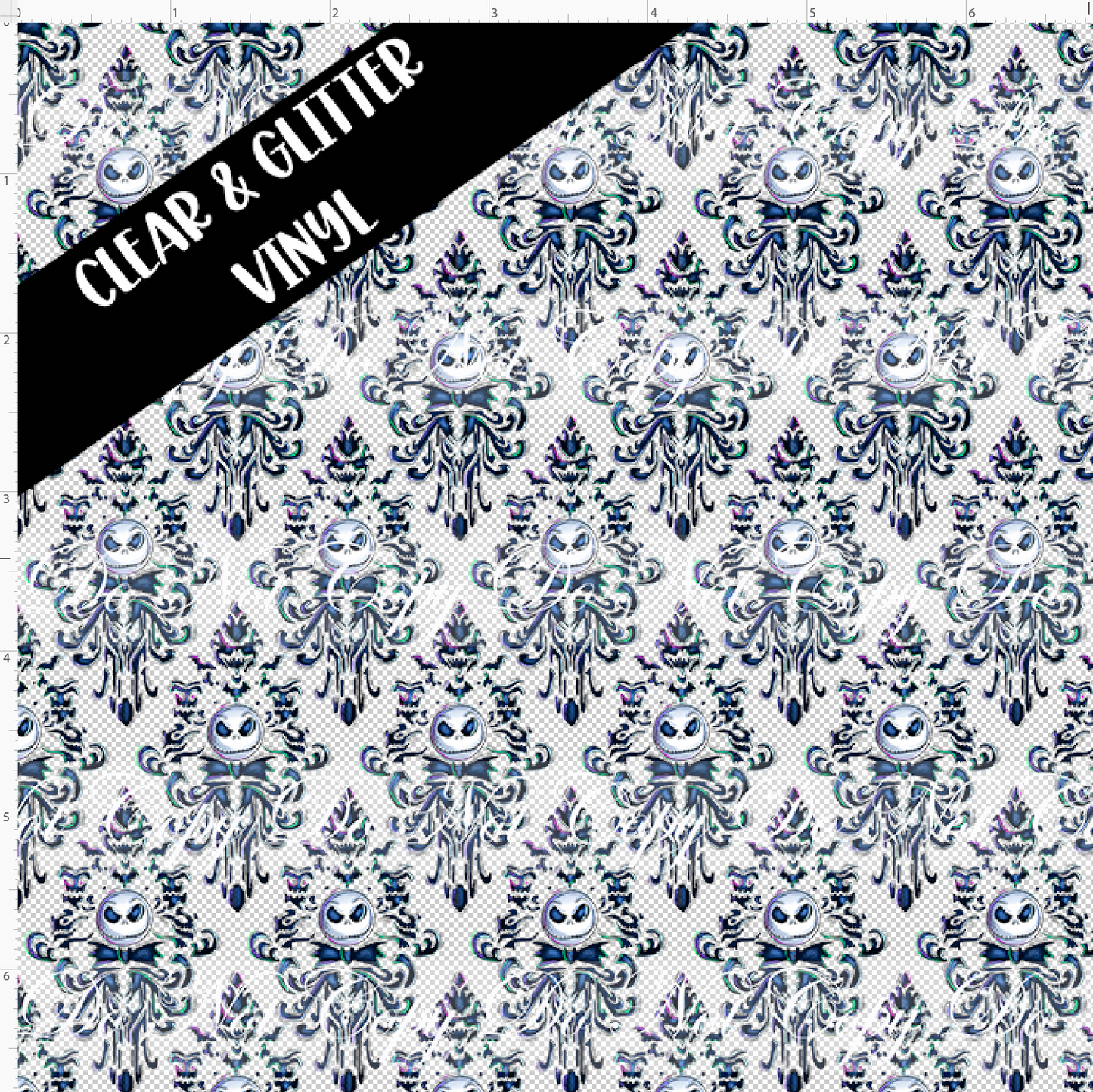 Haunted Jack-wallpaper-small Scale-CLEAR & GLITTER VINYL