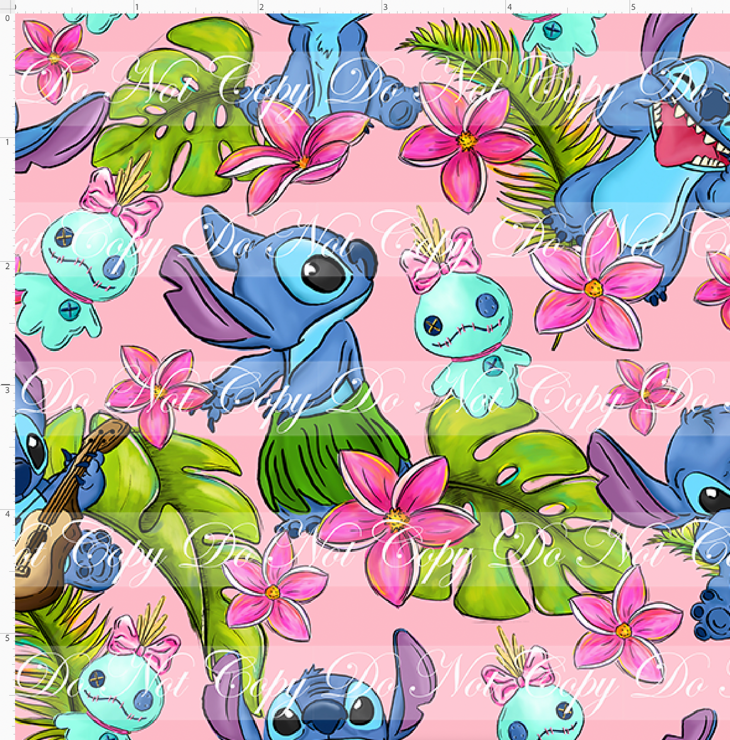 Hawaiian Adventures - Main Design - Regular Scale Light Pink