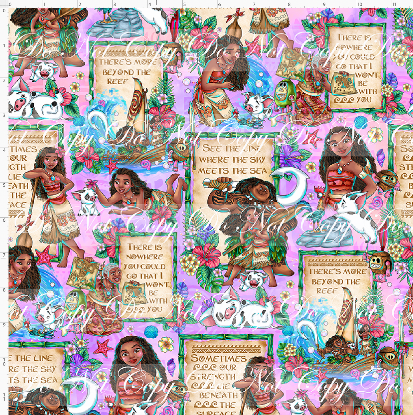 Heart of the Sea - words - Regular Scale - peach purple background