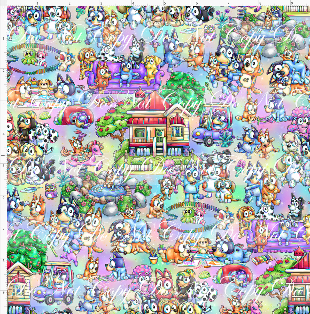 Heeler Hideaway - Main - Pastel Rainbow - small scale