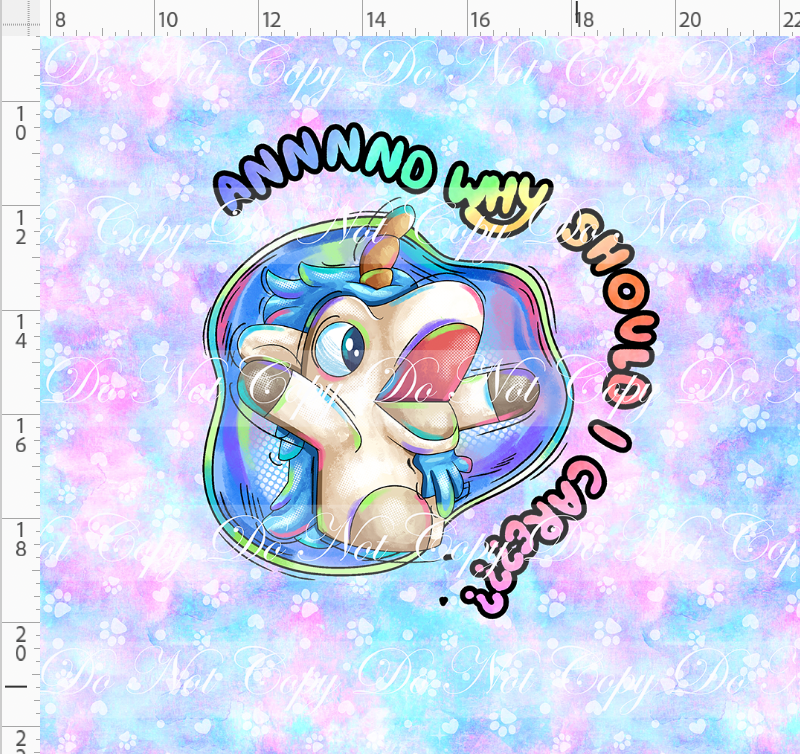 Heeler Hideaway - Panel - Unicorse - Blue Purple - adult
