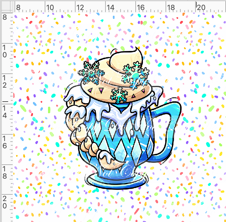 Hot Cocoa - Panel - White - Snow Queen cup - Adult
