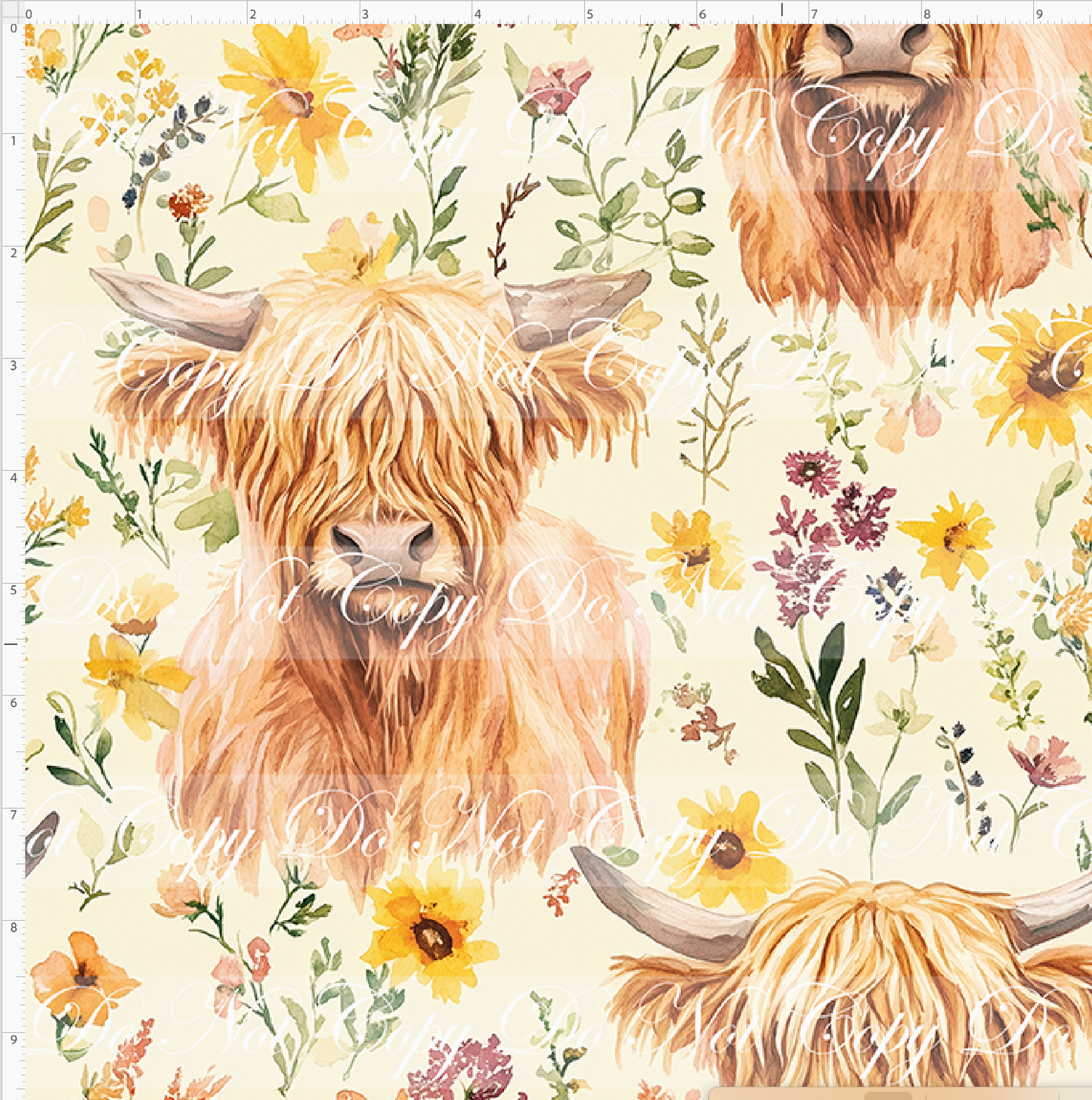 Hyland Cows - Main with wildflower - Regular Scale