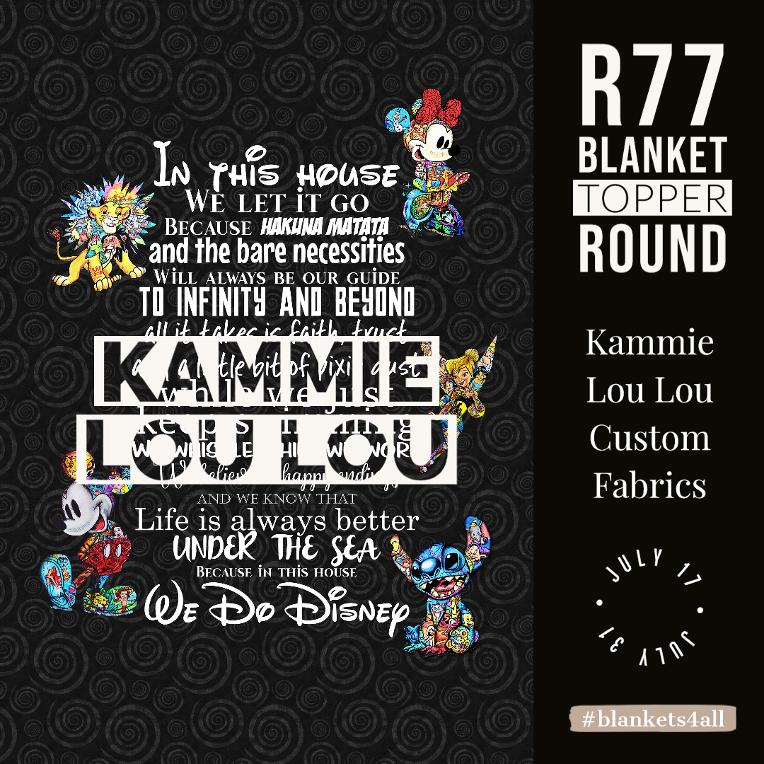 Magic Art - In This House - BLACK - Full Size Blanket Panel 58W x 72H