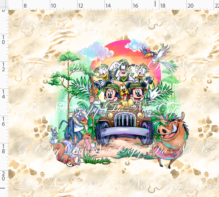 Jungle Journey - Panel - Jeep Ride - ADULT - Tan