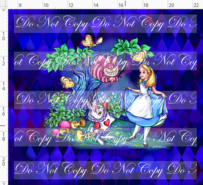 Lost in Wonderland-Panel-Main Character-Navy Pink-Adult