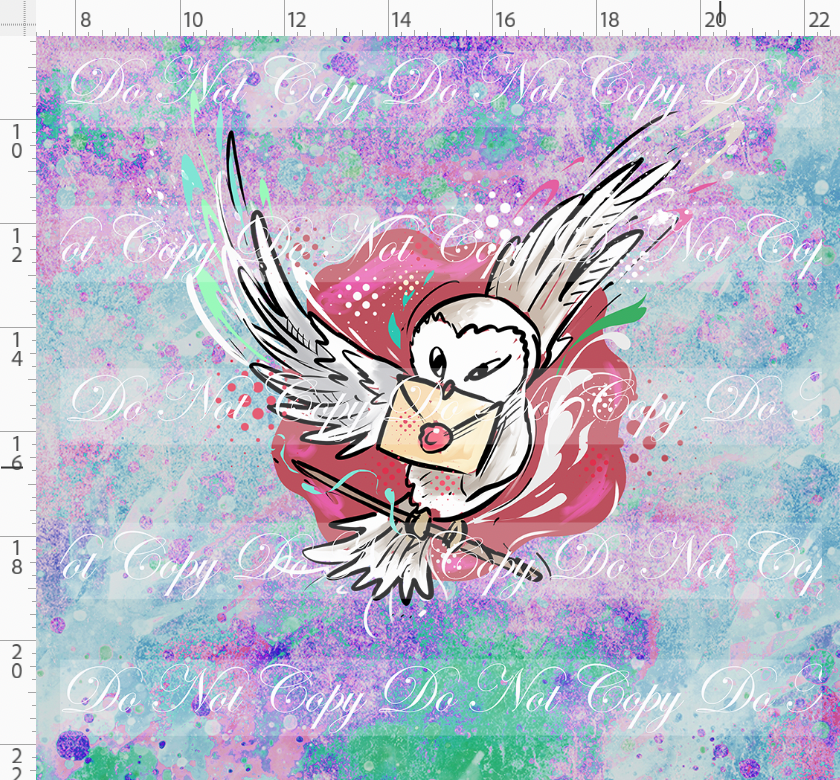 Magical Mischief-panel-owl-multicolor simple background-adult