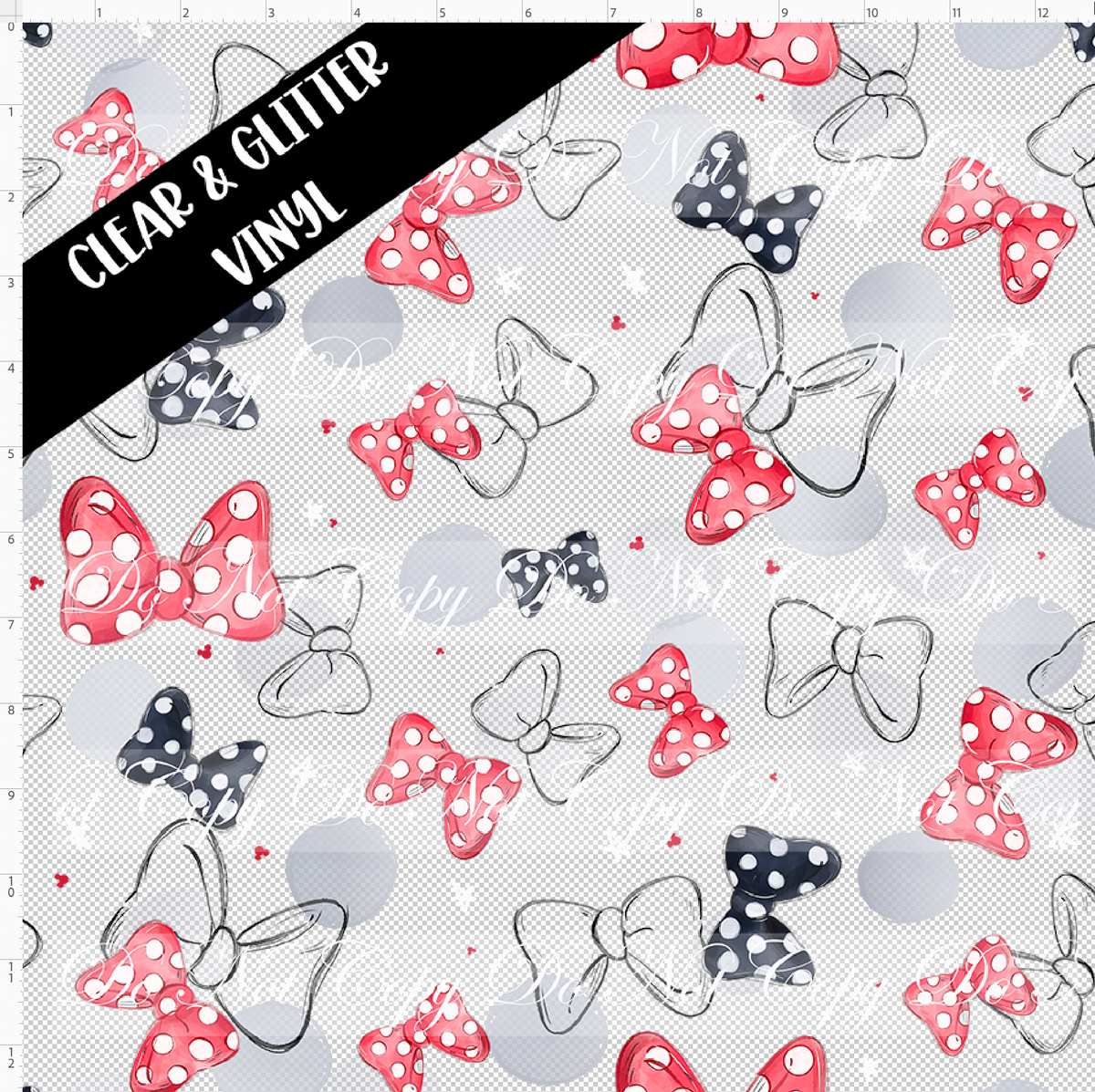 Mouse Park Day-Bows- Regular Scale-CLEAR & GLITTER VINYL