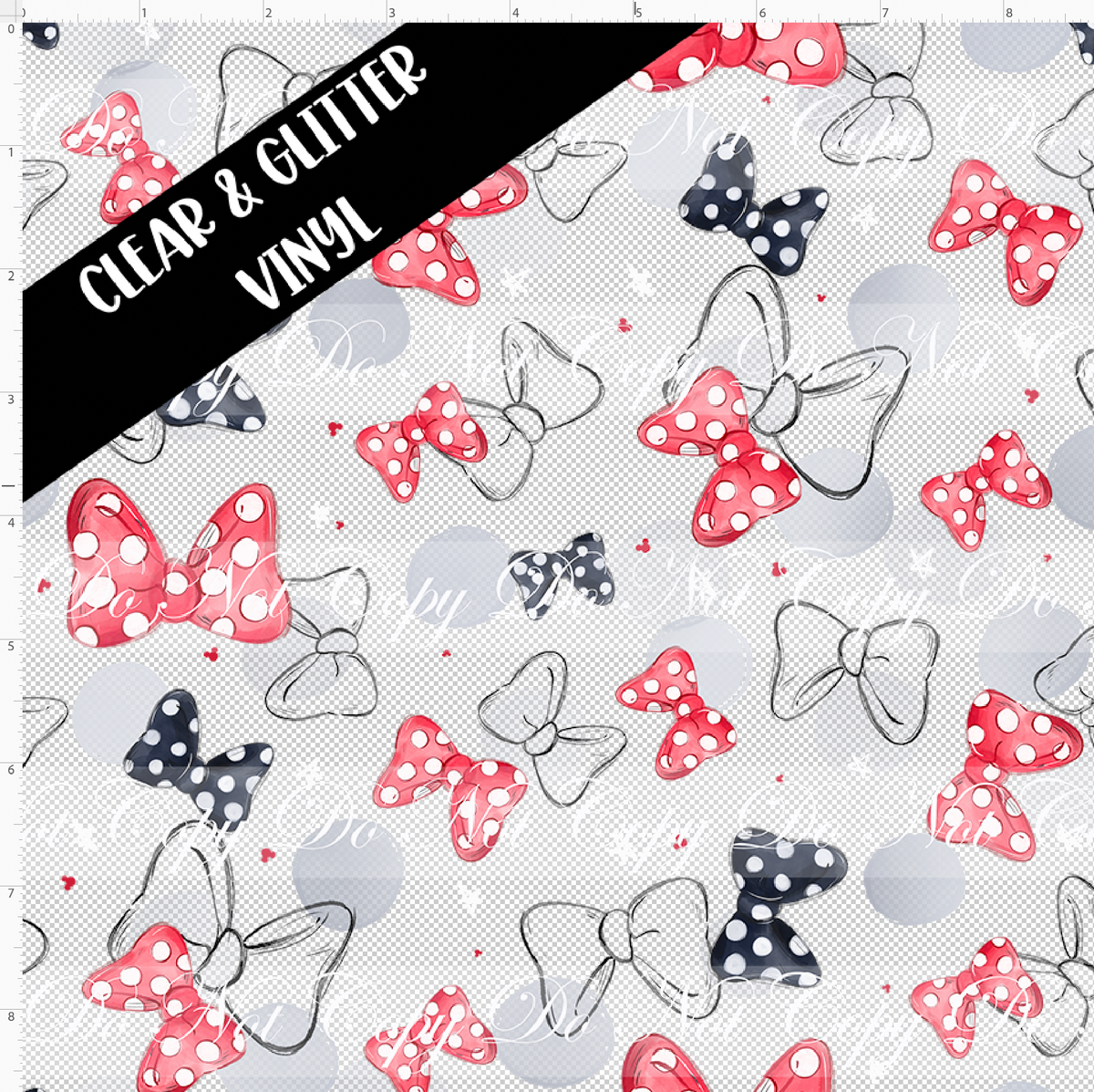 Mouse Park Day-Bows- Small Scale-CLEAR & GLITTER VINYL