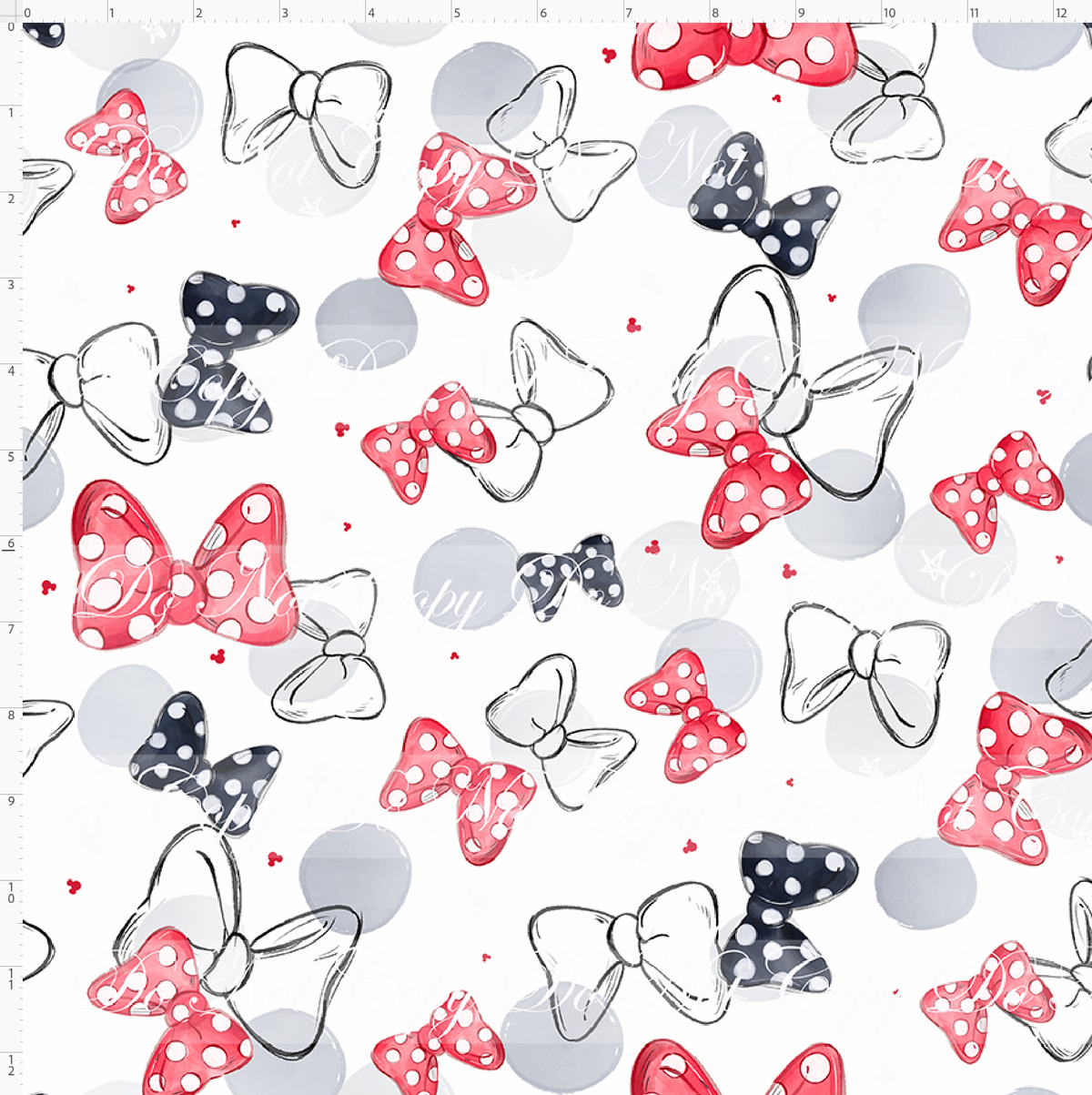 Mouse Park Day-Bows-White- Regular Scale