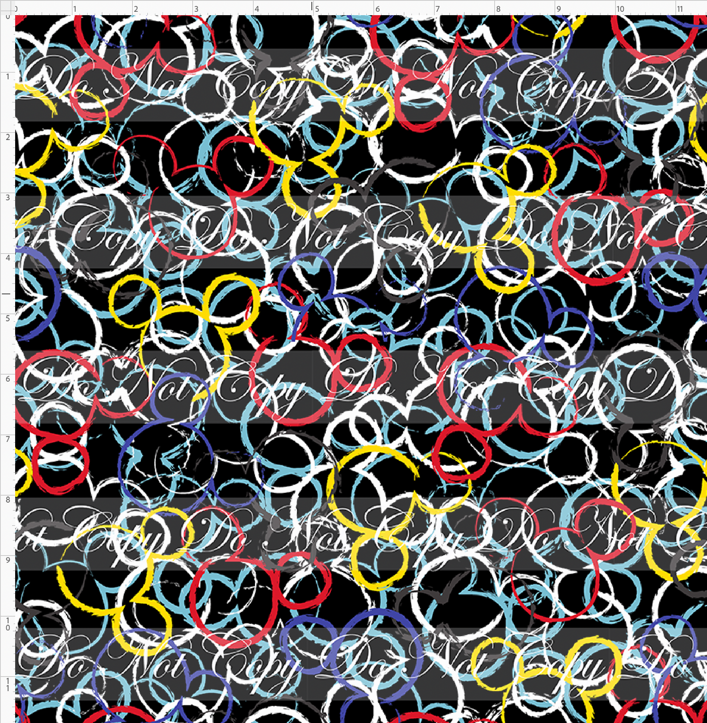 Mouse Pop-Mouse Head Swirls on black-Regular Scale