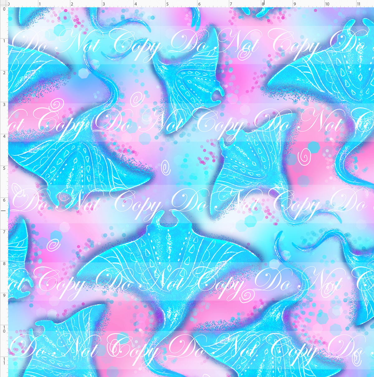 Ocean's Call-Sting Ray-Pink Blue-Regular Scale