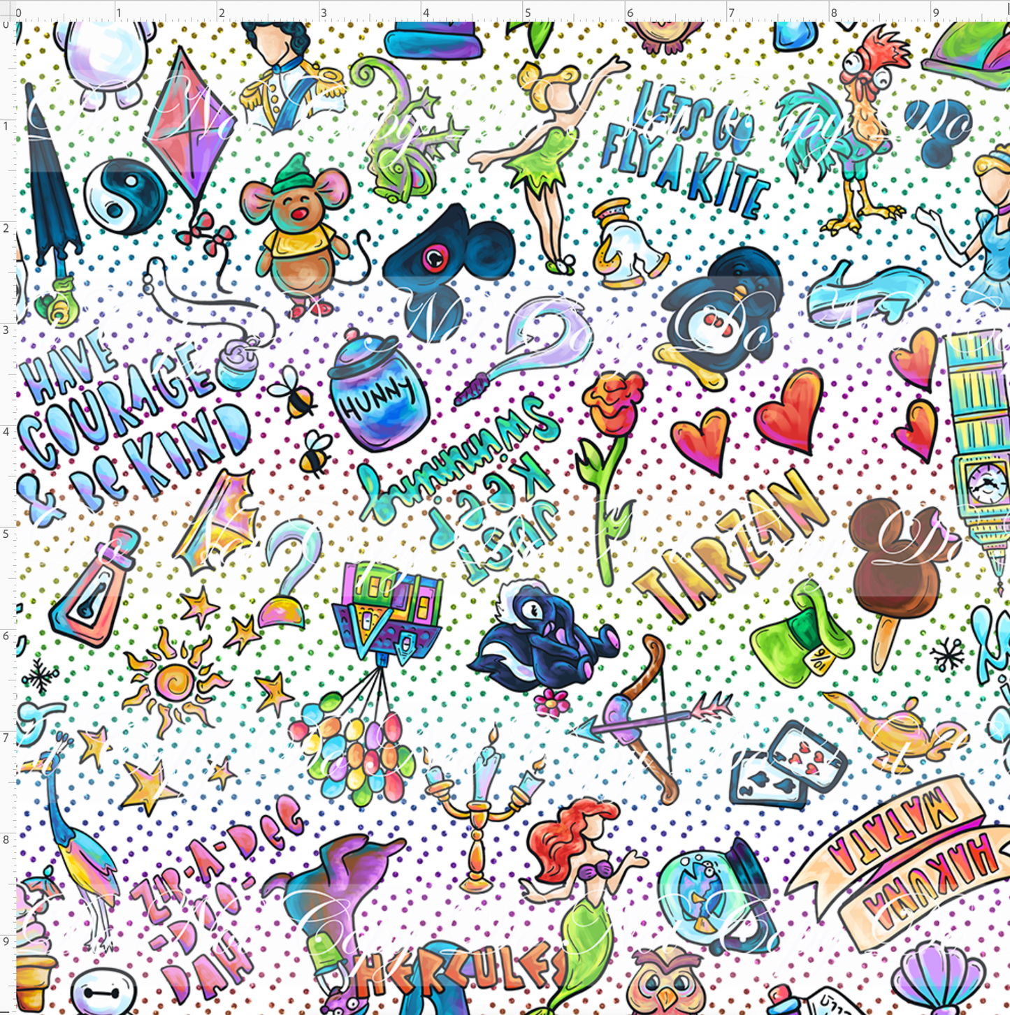 Oh Doodles! - Main Toss - White Glitter - Small Scale