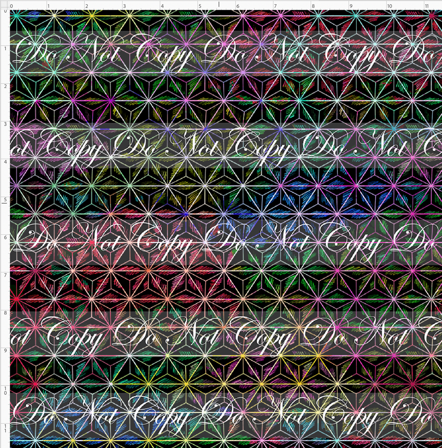 One little spark - triangles - black with colorful lines - regular scale