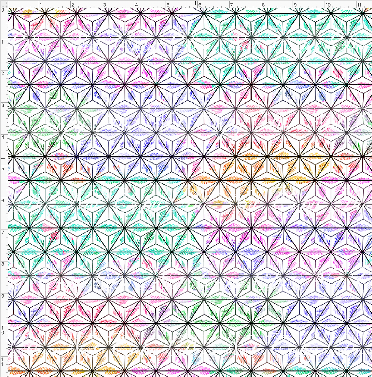One little spark - triangles - white with black lines - regular scale