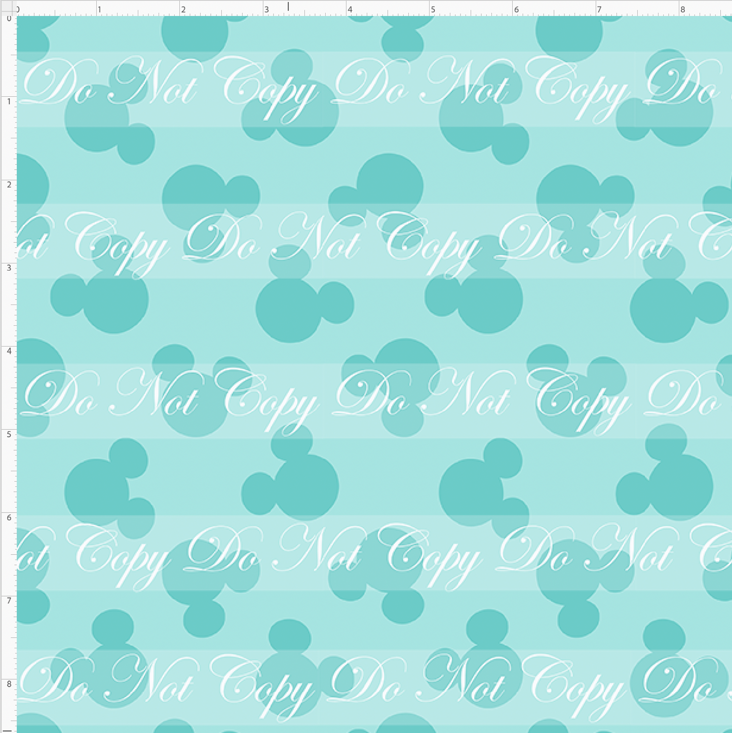 Pastel Mouse Heads - Aqua