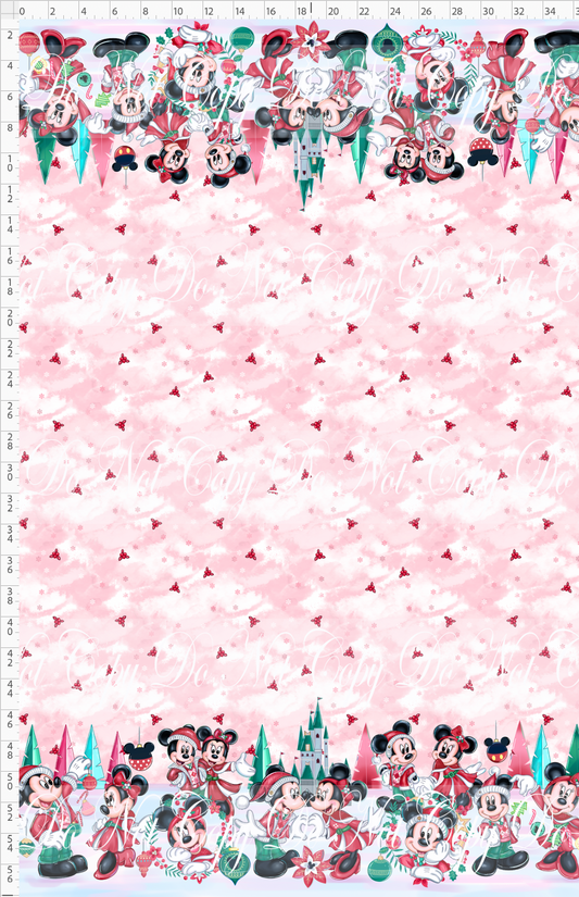 Poinsettia Mouse - double border - red