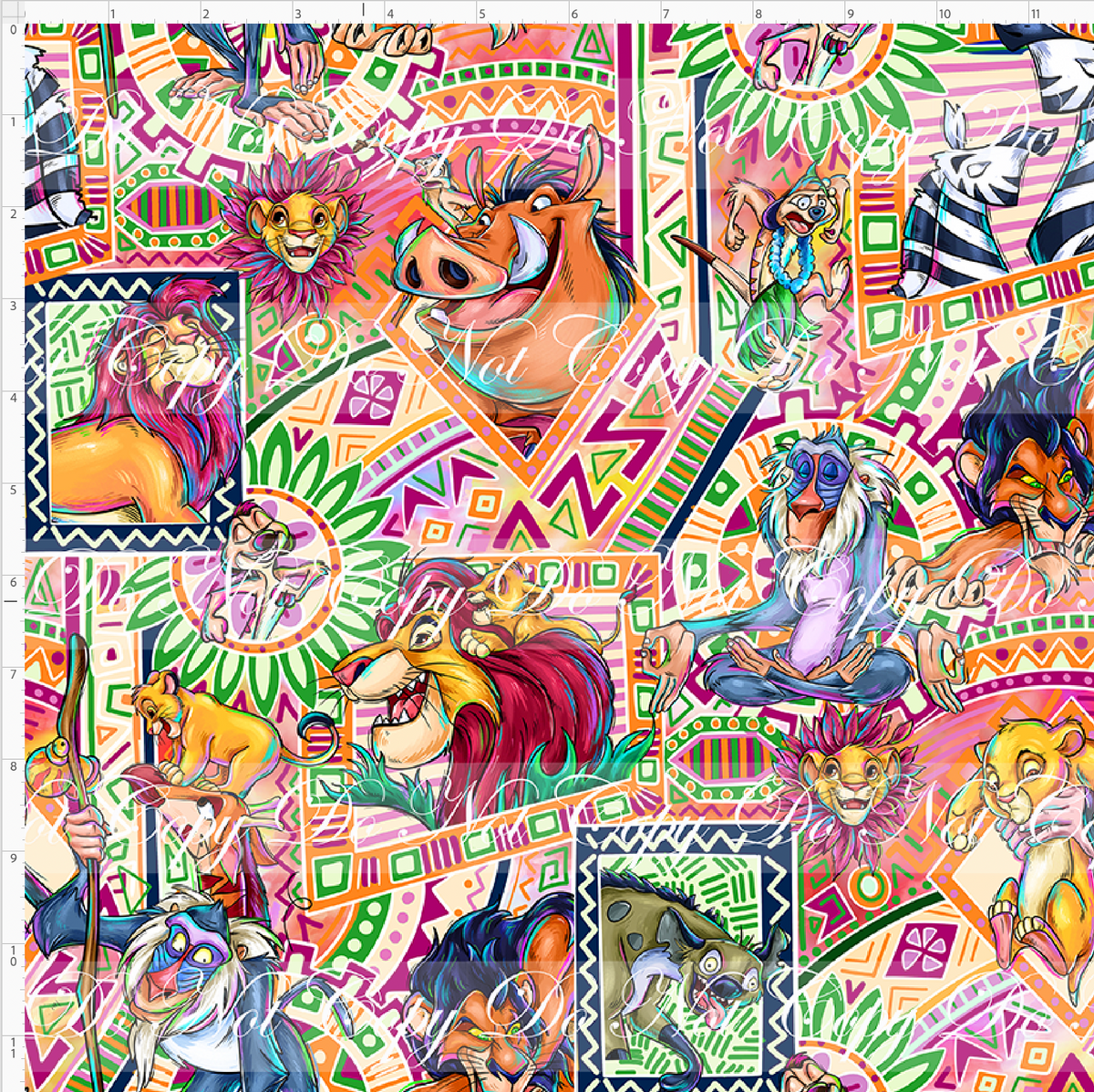 Pride of the Savannah - Tribal design - Orange - Regular scale