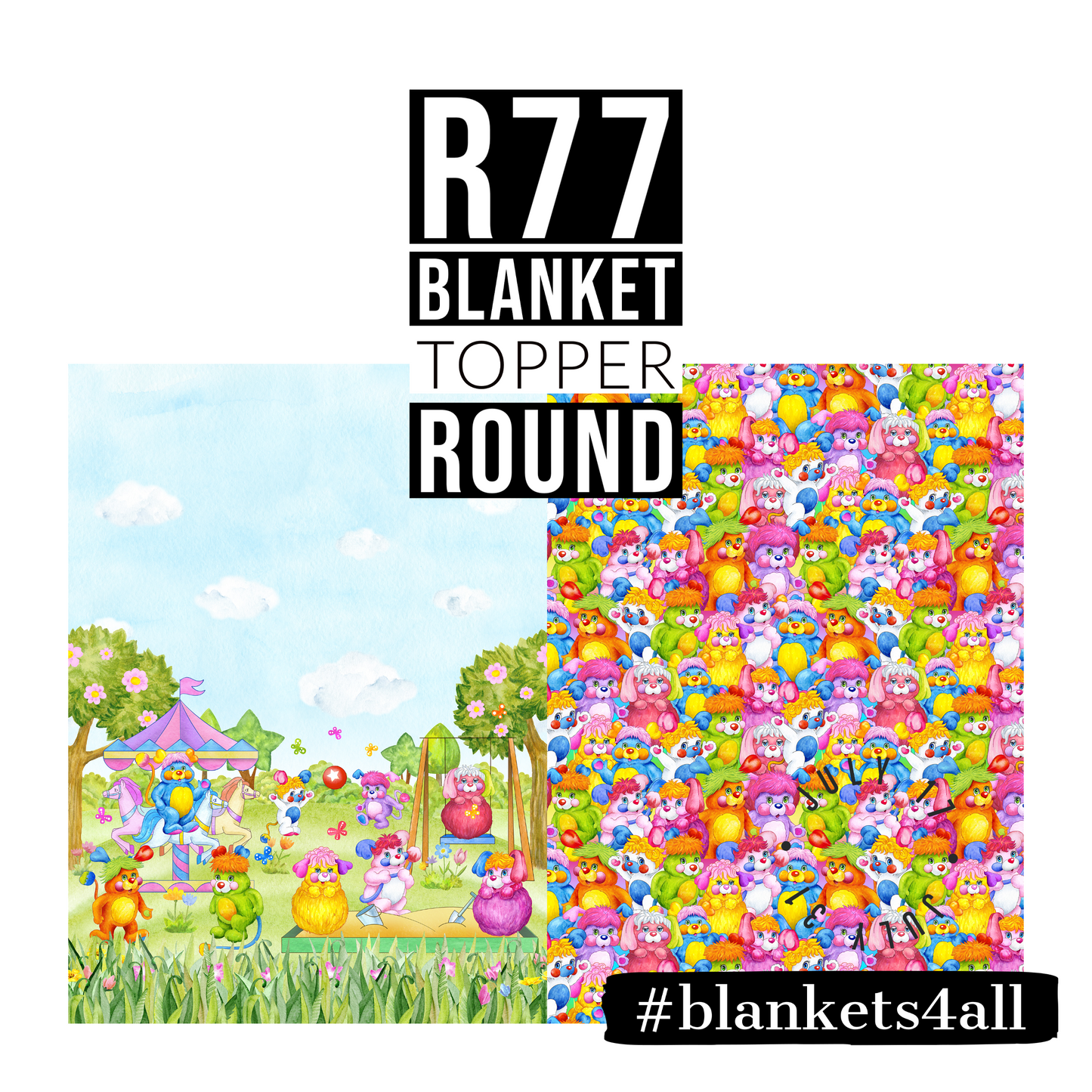 Puppyland Pals - Childrens Blanket Panel 58W x 36H