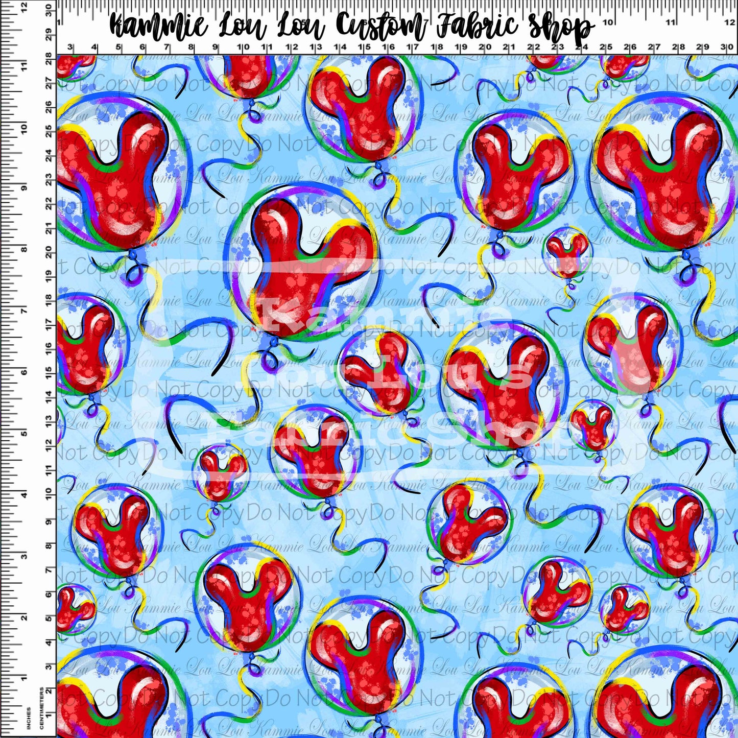 Colorful Mouse - Balloons - Light Blue - Regular Scale