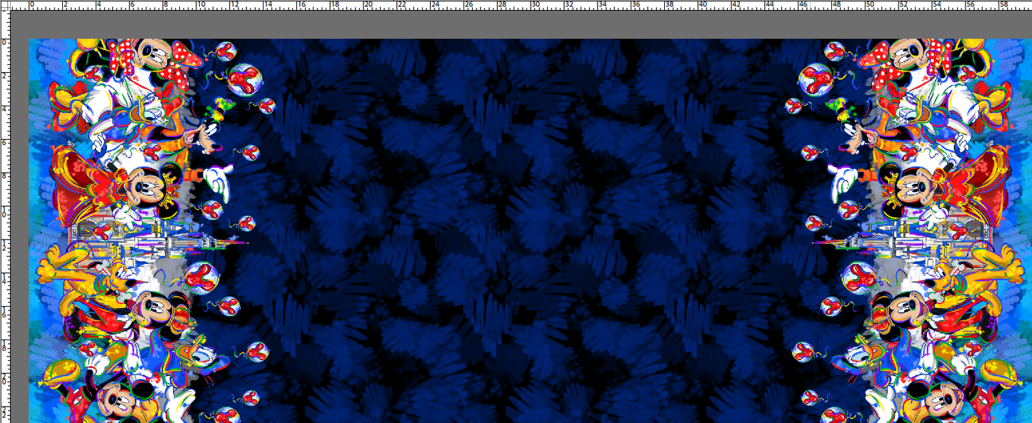 Colorful Mouse - Double Border - Dark Blue