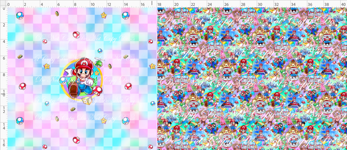 Rainbow Road Ruch-red hat guy-checkered-Bag Maker Roll-small scale 6x6 max image