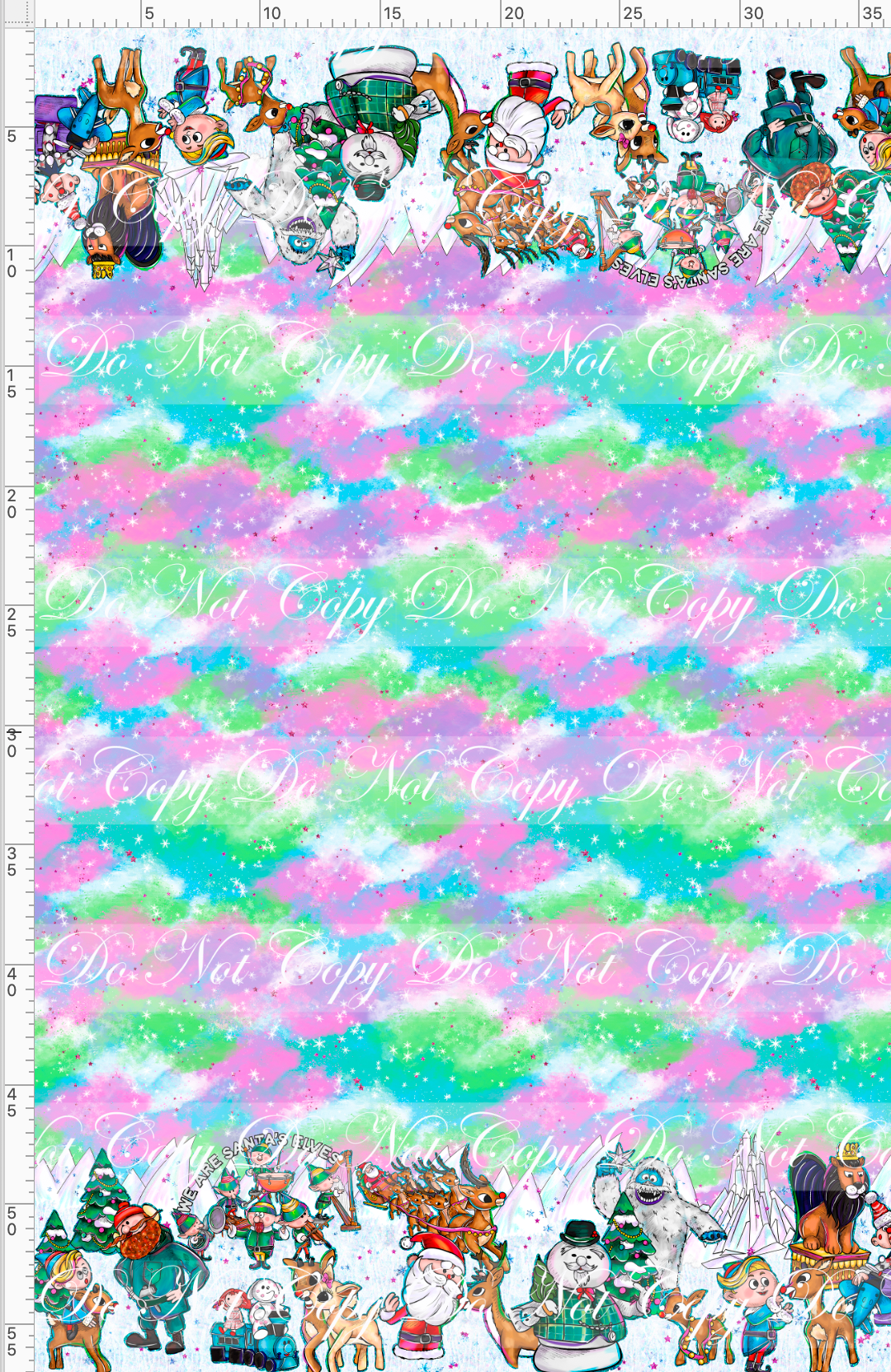 Red nosed reindeer - double border - colorful