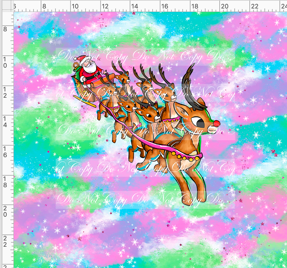 Red nosed reindeer - panel - colorful - adult