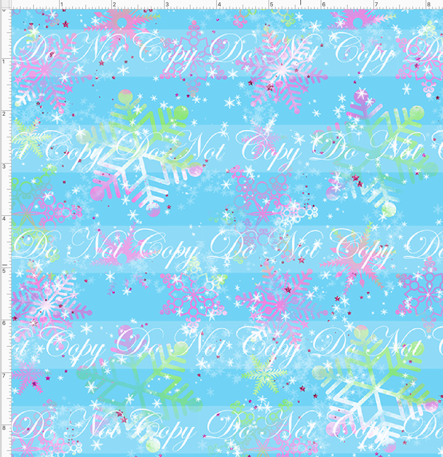 Red nosed reindeer - snowflakes - blue