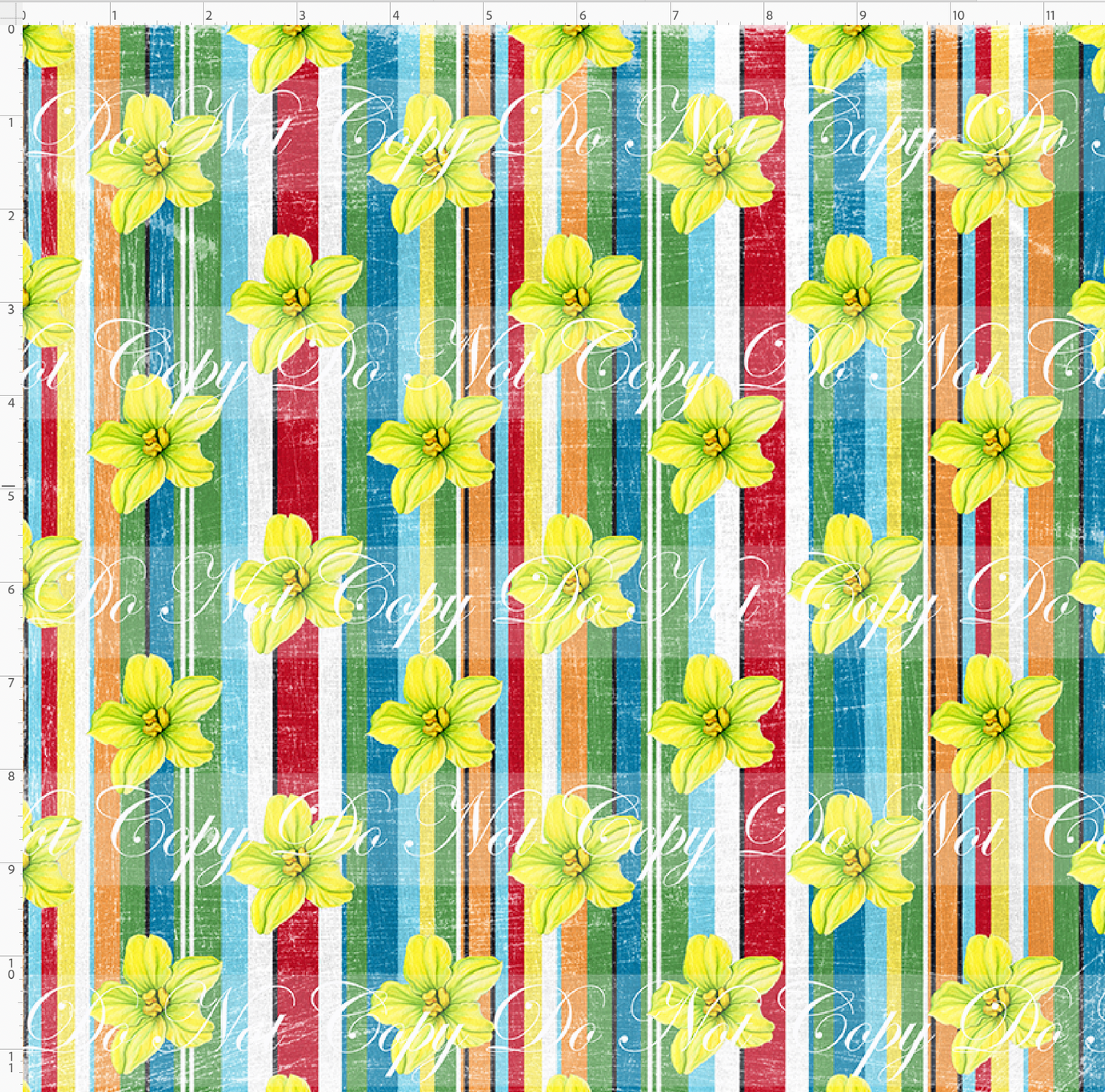 Retro Summer - Verticle Flower - Retro Stripes