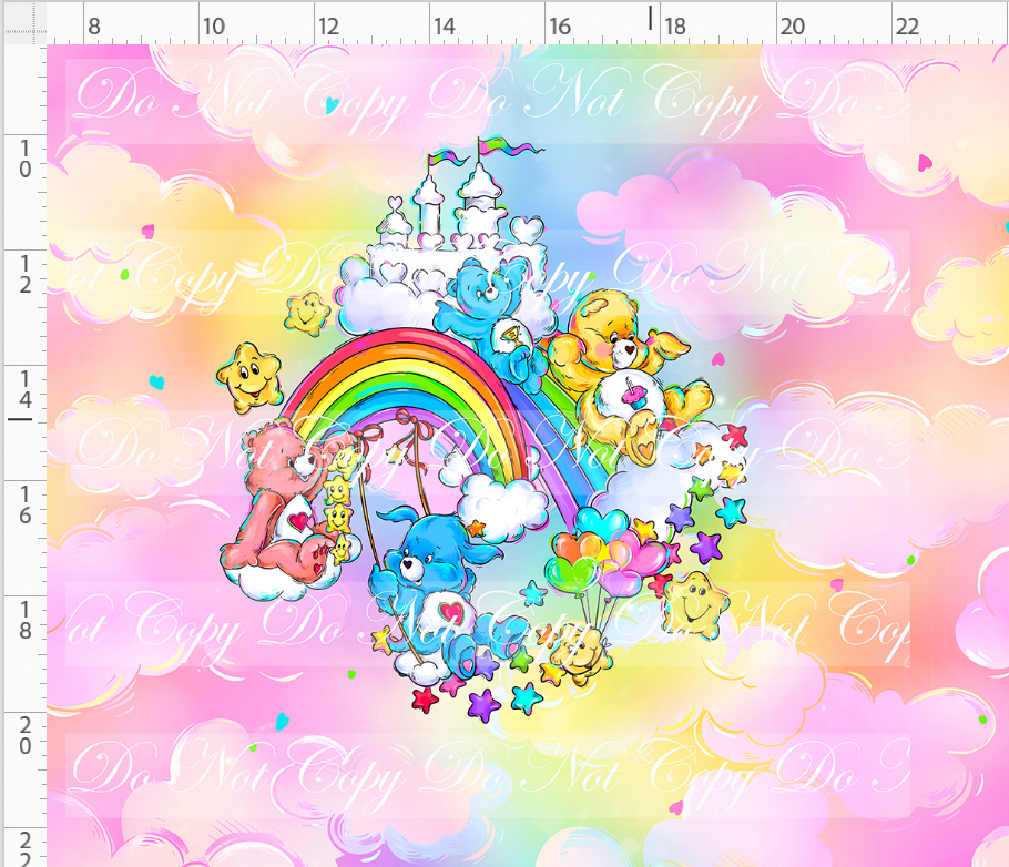 Snuggly Bears - Panel - Rainbow - Castle - ADULT