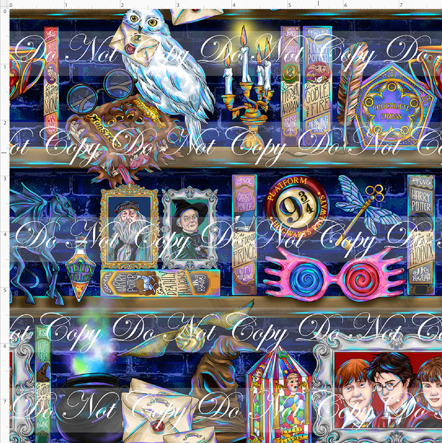The Great Hall - Book shelf - blue - small Scale