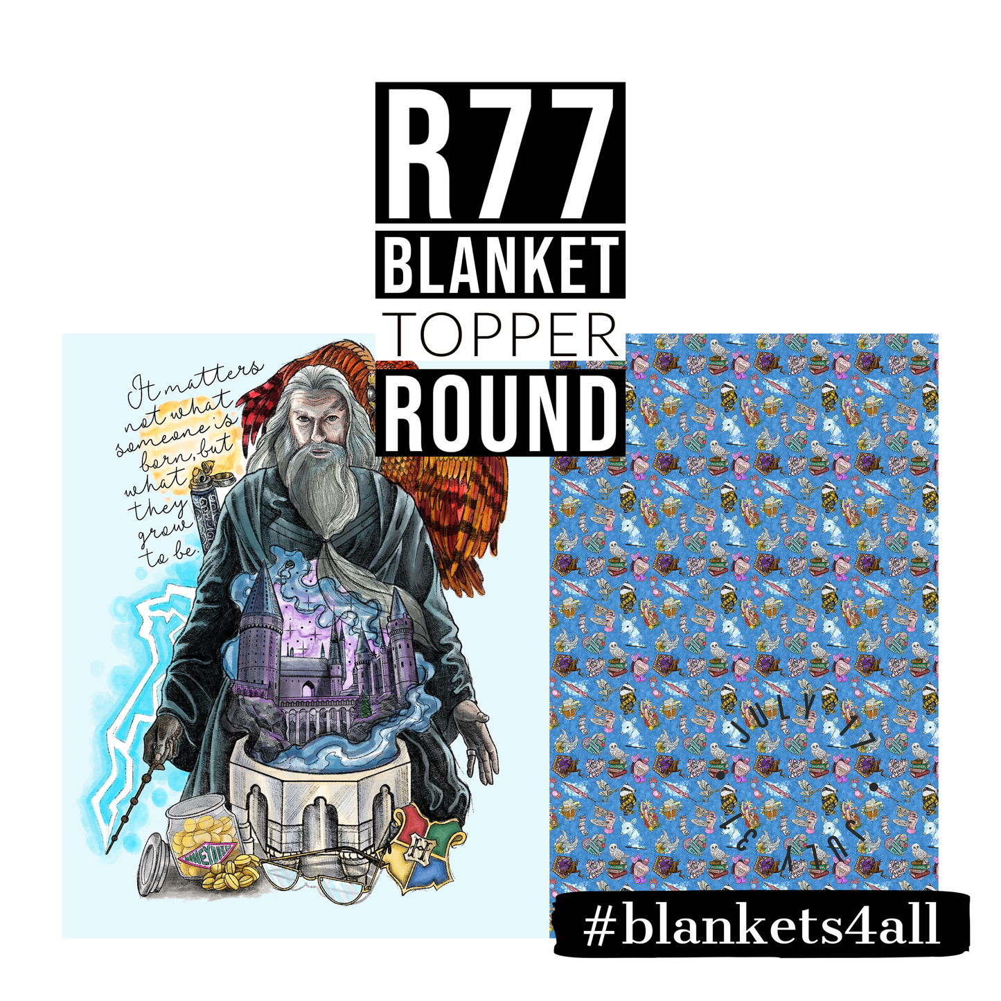 Wizard World - Dumble - Childrens Blanket Panel 58W x 36H